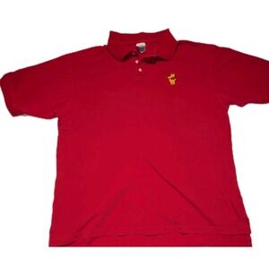 DISNEY‎ STORE WINNIE THE POOH POLO KNIT SHIRT XL Mens Red